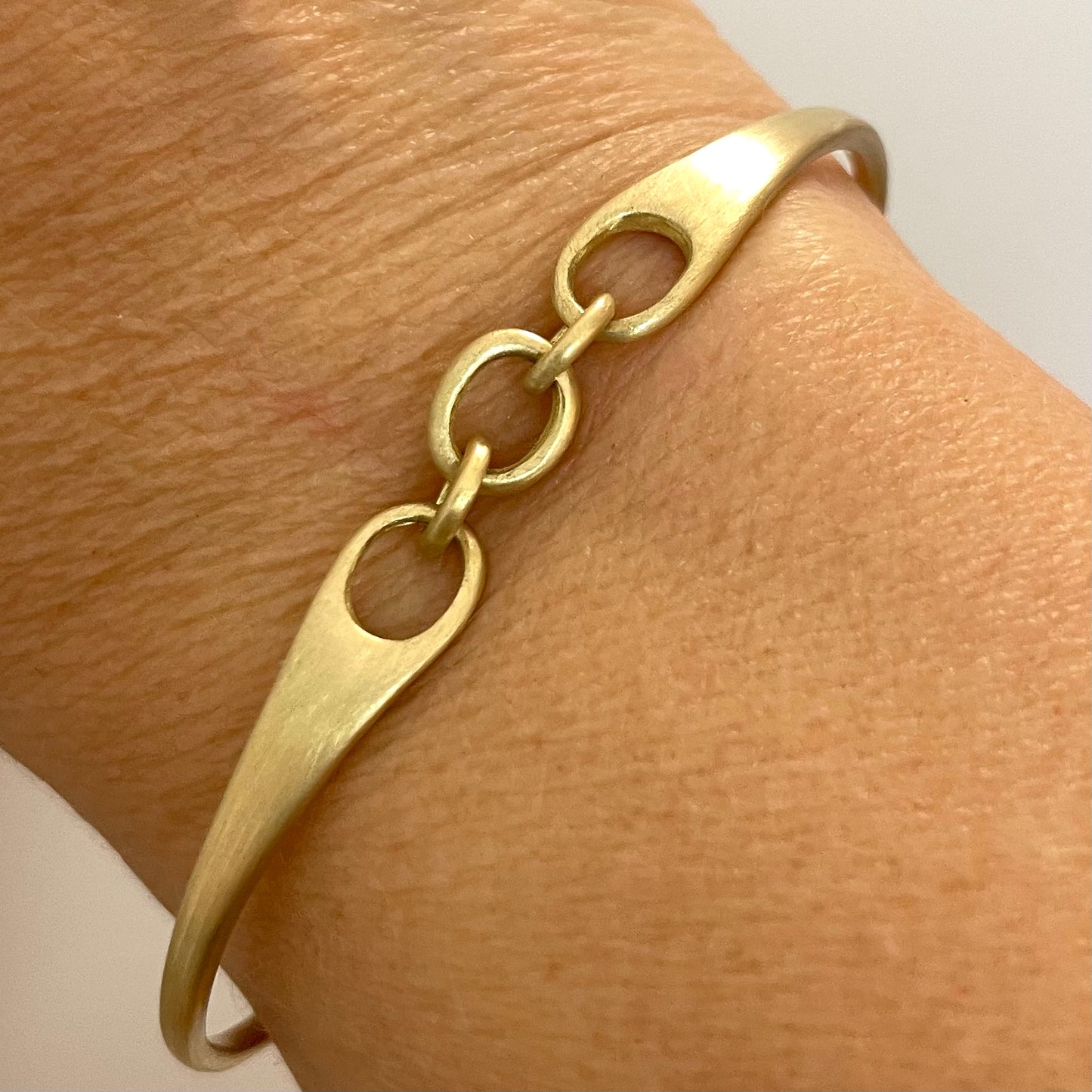 City Curved Bar Link Bracelet, on wrist