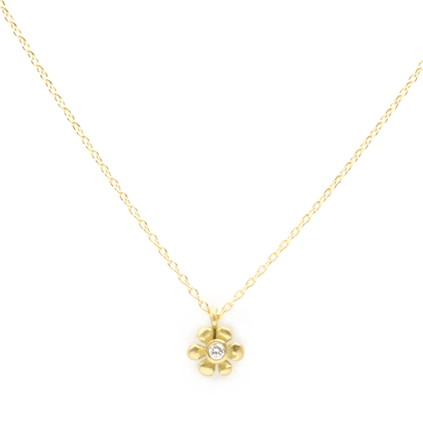 Micro Daisy with diamond on cable chain