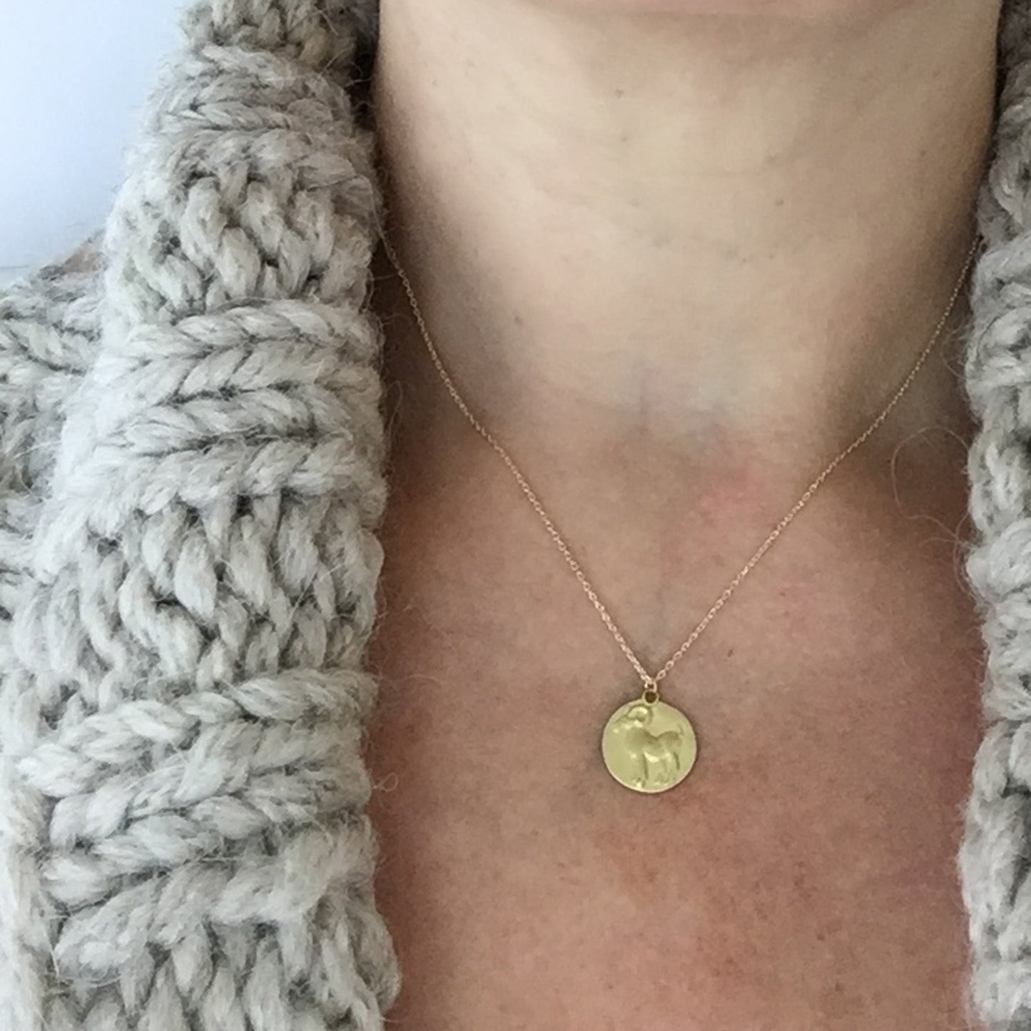 Aries Medal, shown on neck