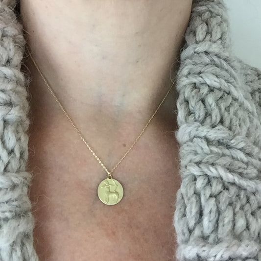 Sagittarius Medal on neck