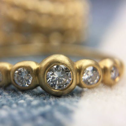 Kima Ring with diamonds, 10 point center stone, detail