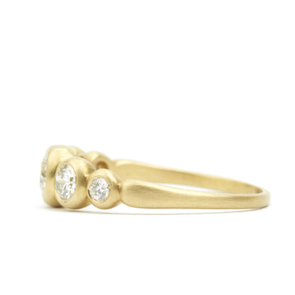 Kima Ring with diamonds, 25 point center stone, side view