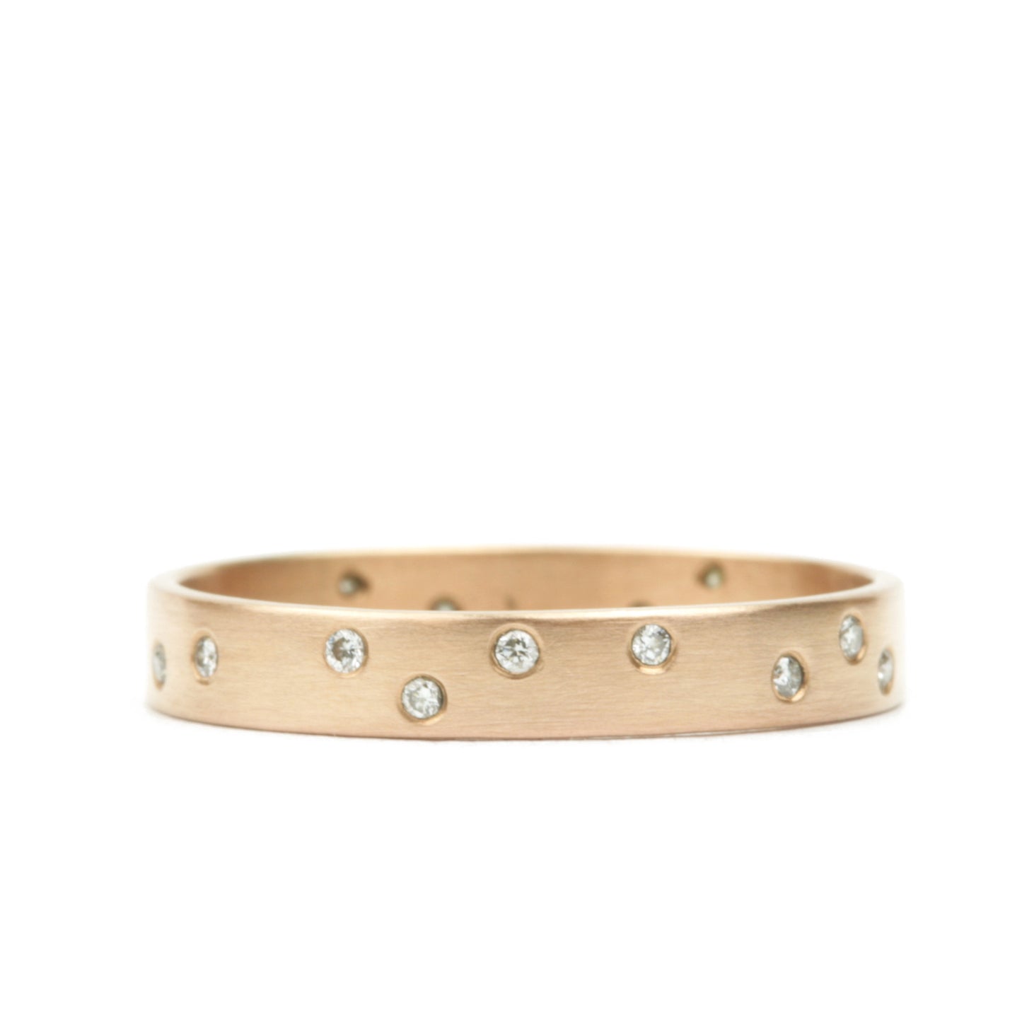Starry Night Band 3 mm with diamonds in 18K rose gold