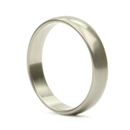 Half Round Band 4.25 mm in 18K white gold, side view