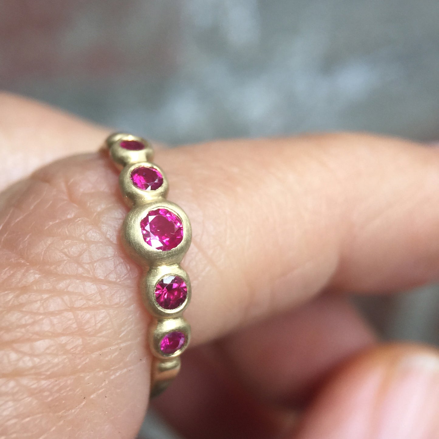 Kima Ring 5 Stone with rubies