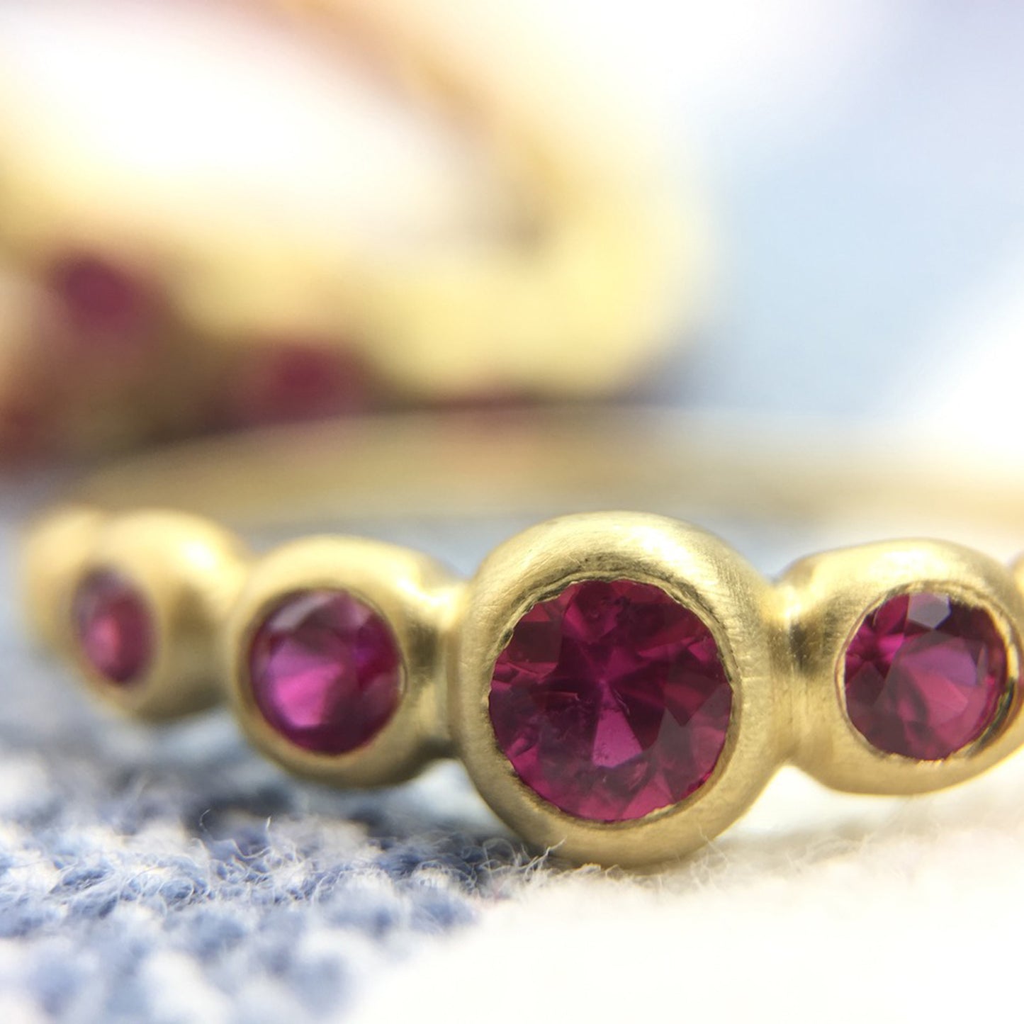 Kima Ring with Rubies, detail