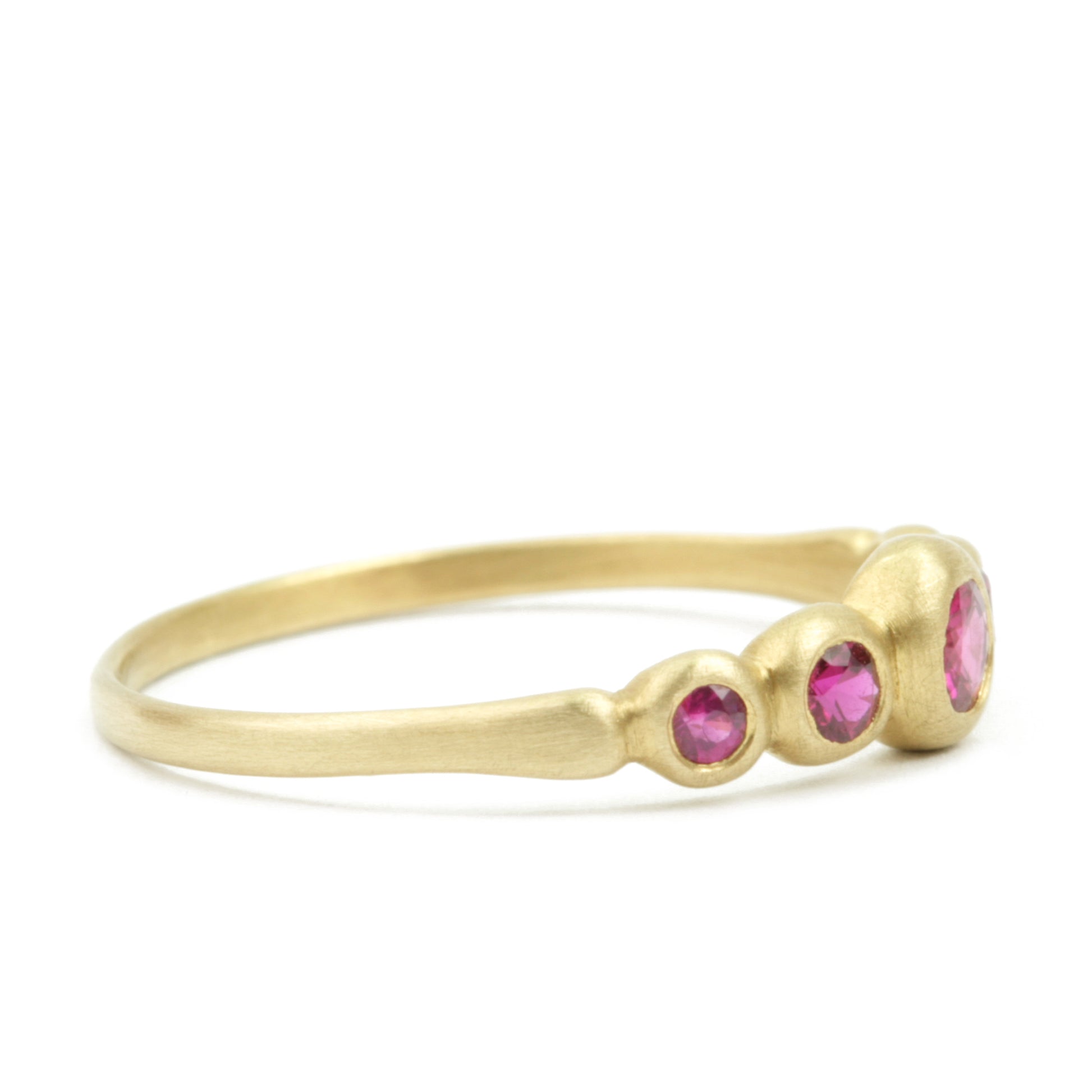 Kima Ring with Rubies, side view