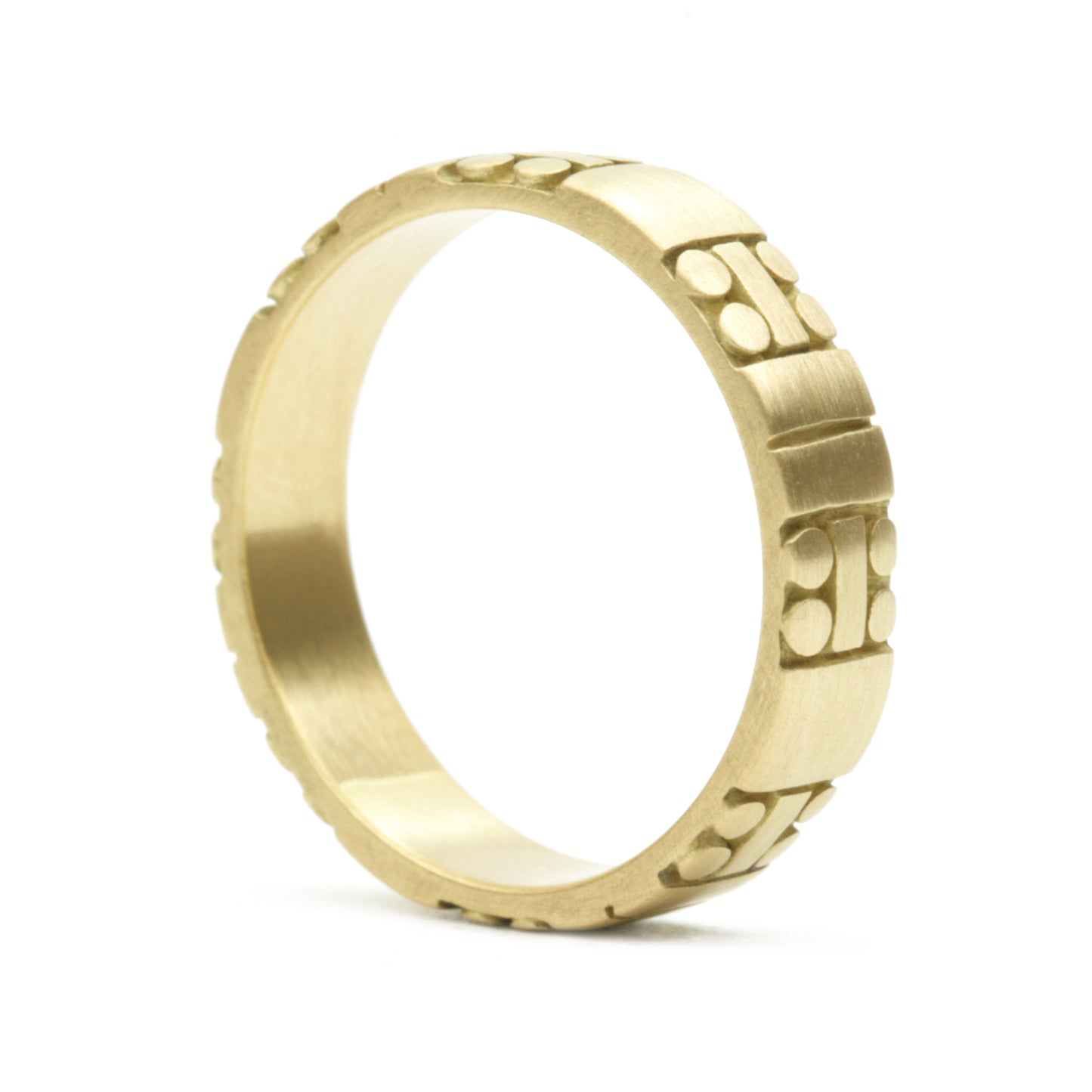 Code Band 4.5 mm in 18K yellow gold, side view
