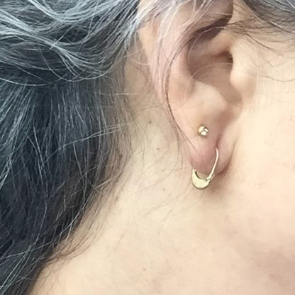 Zoe Hoop Earrings on ear
