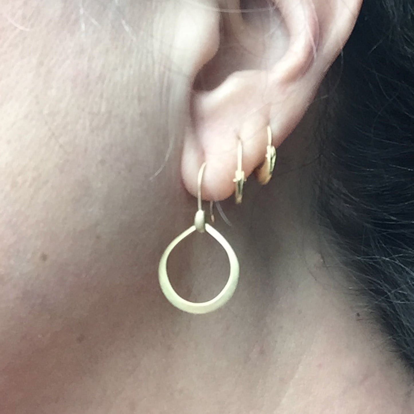 Dakri Hoop Small earrings, on ear