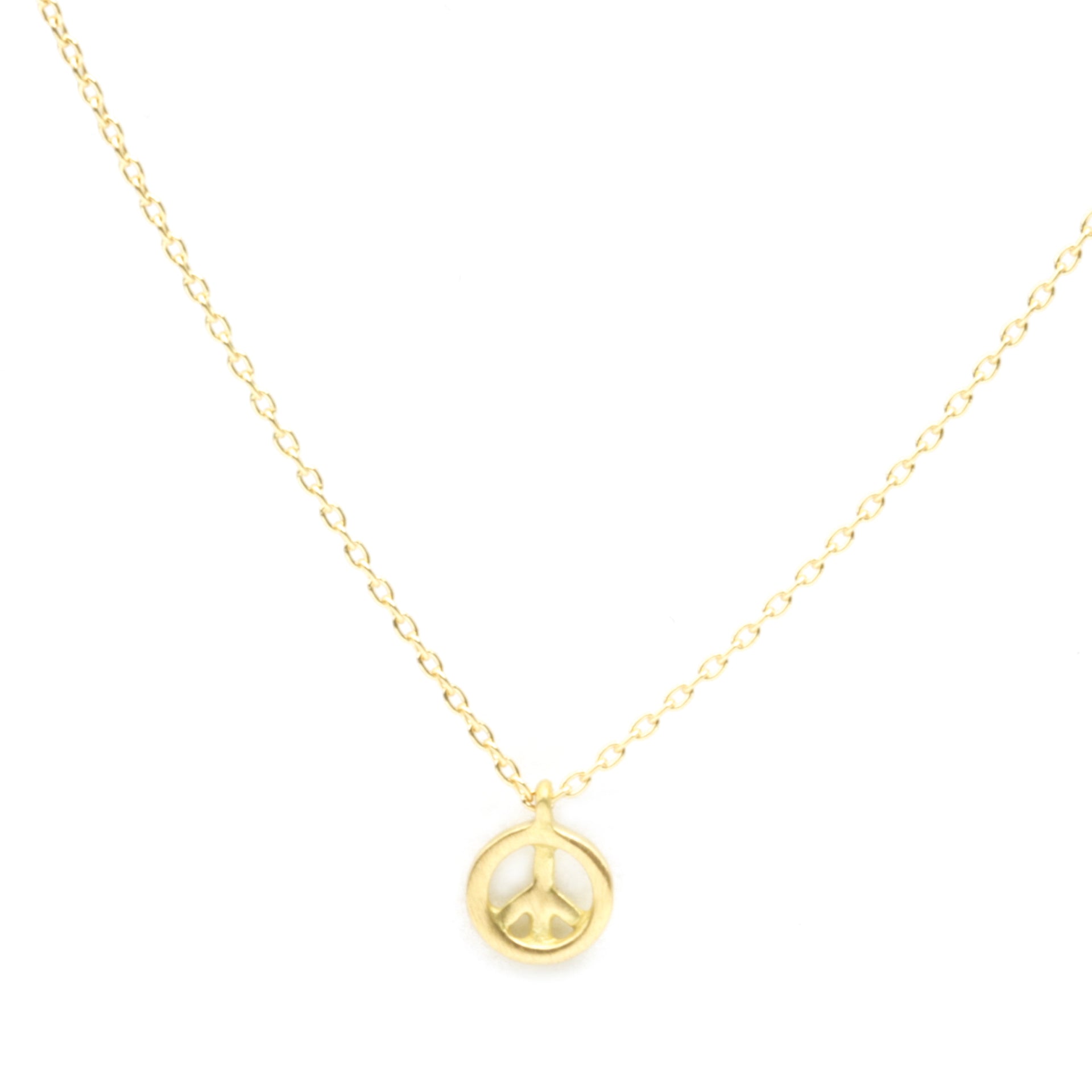 Marian Maurer Micro Peace Sign 18K Gold Necklace