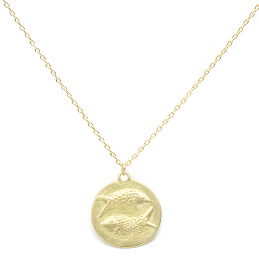 Pisces medal on cable chain