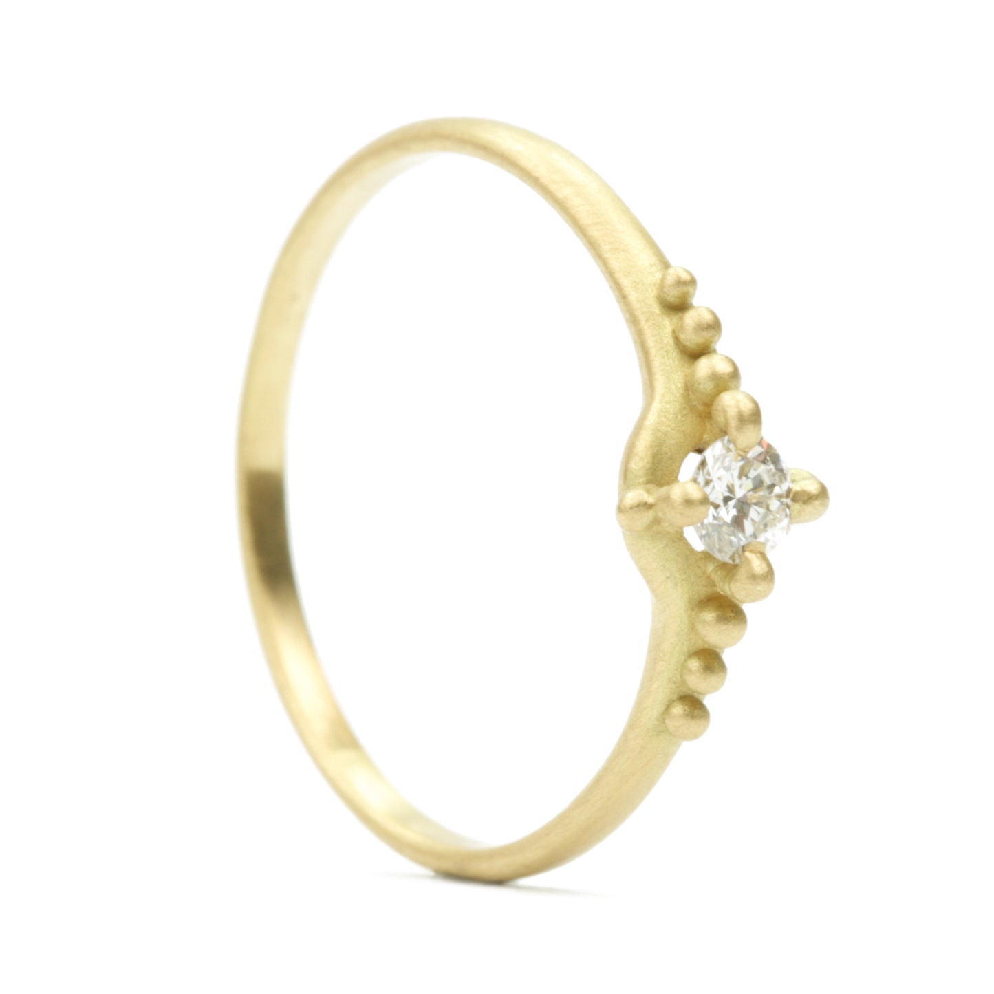 Ariel Ring with 3 mm diamond, side view