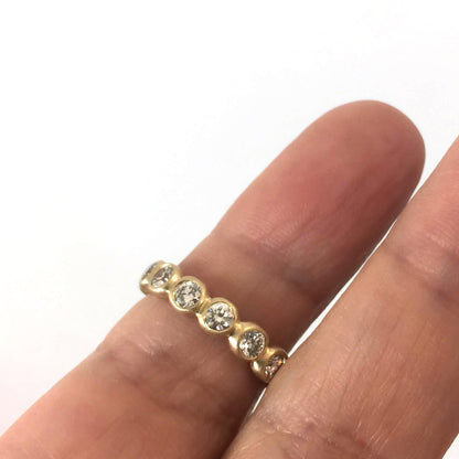 Porch Band with 3 mm diamonds, on finger